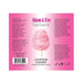 Label for Adam & Eve Cotton Candy flavored water-based lubricant with product details and usage instructions on a pink background.