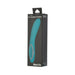 Packaging box of the Adam & Eve G-Gasm Curve vibrator in teal with ergonomic design and control buttons shown on front.