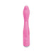 Pink silicone dual-motor rabbit vibrator with curved tip and external stimulator, designed for G-Spot and clitoral pleasure.