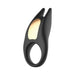 Black Adam & Eve Lucas II vibrating rechargeable couples stimulator with dual prongs and a circular ring design.