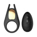 Black Adam & Eve Lucas II rechargeable vibrating couples stimulator with remote control on white background.