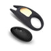 Black Adam & Eve Lucas II rechargeable vibrating couples stimulator with remote control on white background.