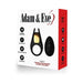 Adam & Eve Lucas II black vibrating rechargeable couples stimulator with remote control in product packaging box