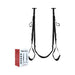 Adam & Eve Naughty Couples Door Swing with adjustable black straps and padded stirrups, shown with product packaging.