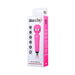 Packaging of Adam & Eve Peak Wand Massager in pink with icons highlighting 7 vibration modes, waterproof, rechargeable, and included storage bag.