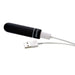 Black Adam & Eve rechargeable vibrating bullet with USB charging cable on white background