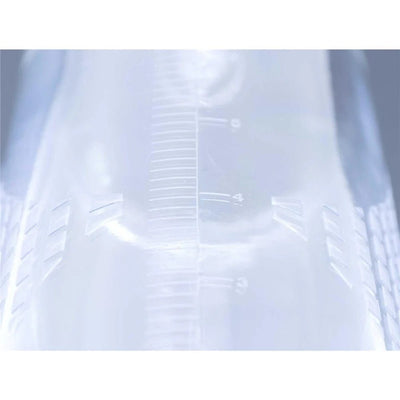 Close-up of the clear measurement chamber on the Adam & Eve Starter Pump showing size markings.