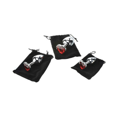 Adam & Eve Three Hearts Gem Anal Plug Set - SexToy.com