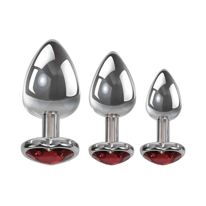 Adam & Eve Three Hearts Gem Anal Plug Set Adam & Eve Three Hearts Gem Anal Plug Set