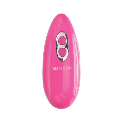 Pink Adam & Eve Turn Me On Rechargeable Love Bullet with dual heart-shaped control buttons on a white background.