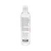 Clear 8 oz. bottle of Adam & Eve water-based lubricant showing detailed product label and ingredients.