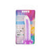 Addiction Rave Party Marty Dong glow-in-the-dark purple silicone toy with confetti, in clear retail packaging.