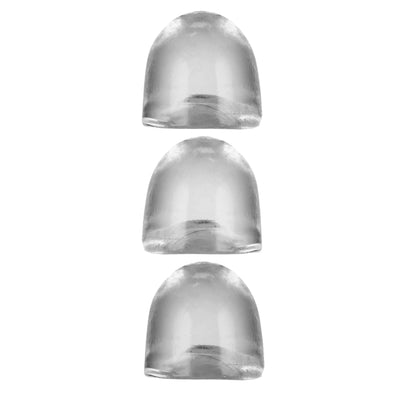 Three clear rounded silicone inserts for Oxballs Cocksheath Adjustfit, designed for customizable fit and discreet comfort.