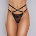 Adore Cherished Lace And Mesh Thong Black O/S - SexToy.com