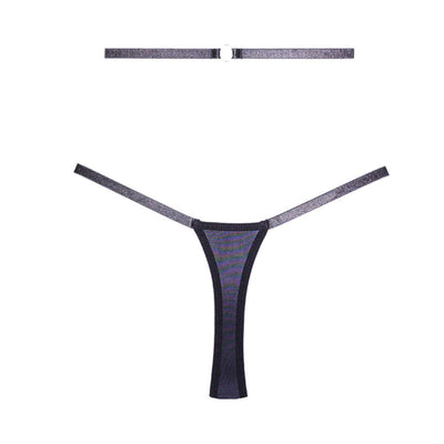 Adore Cherished Lace And Mesh Thong Black O/S - SexToy.com