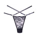 Adore Cherished Lace And Mesh Thong Black O/S - SexToy.com