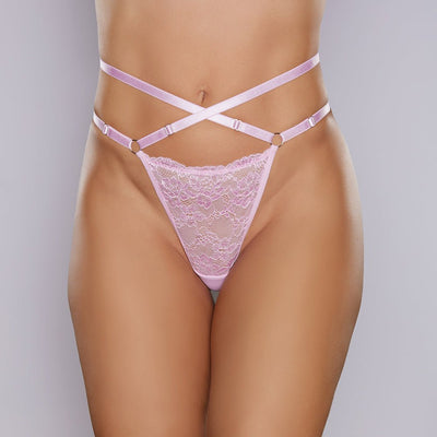 Adore Cherished Lace And Mesh Thong O/S
