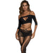 Black Pearl Crop Top Pothole Legging Set Black