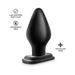 Black tapered anal plug with a wide base, lab certified body safe, fragrance and phthalate free.