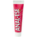 Tube of Anal-Ese strawberry flavored lubricant with red packaging and white cap, 0.5 oz size.
