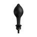 Black inflatable vibrating anal plug with smooth silicone texture and tapered tip for comfortable use.