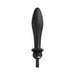 Black inflatable vibrating anal plug with textured silicone surface and ergonomic base.