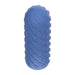 Blue textured silicone sleeve with raised circular ridges in a spiral pattern for varied sensations.