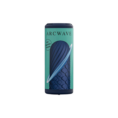 Arcwave Ghost Blue textured reversible stroker in sleek cylindrical packaging with teal and navy design.