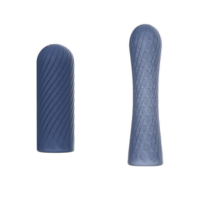 Arcwave Ghost Blue reversible textured stroker sleeves with distinct ridged patterns for varied sensations.