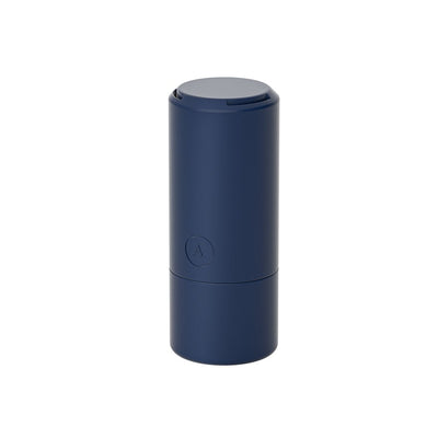 Compact navy blue cylindrical case for the Arcwave Ghost Blue reversible textured stroker.