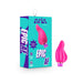 Fuchsia pink curved Aria Epic AF vibrator next to its turquoise and purple packaging box.