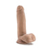 Realistic 7-inch flesh-tone dildo with textured surface and flexible base, designed for comfort and versatility.