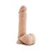 Realistic 8-inch dual density dildo with flexible spine and lifelike texture in natural skin tone.