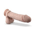 Realistic 9.5 inch flesh-toned dildo with textured shaft and suction cup base on white background.