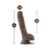 Realistic 9-inch brown dildo with 6.5-inch insertable length and 1.75-inch diameter, featuring a suction base for hands-free use.