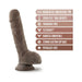 Realistic 9-inch dildo with dual density Sensa Feel, flexible shaft, suction cup base, and phthalate-free TPE material.