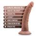 Realistic 7-inch brown dildo with suction cup base and features listed including dual density and phthalate-free materials.