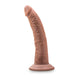 Realistic 7-inch brown dildo with textured surface and suction cup base for hands-free use.