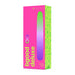 Bright pink and green packaging of B Swish Bgood Deluxe Infinite Vibrator with product name and silhouette of the wand on front.