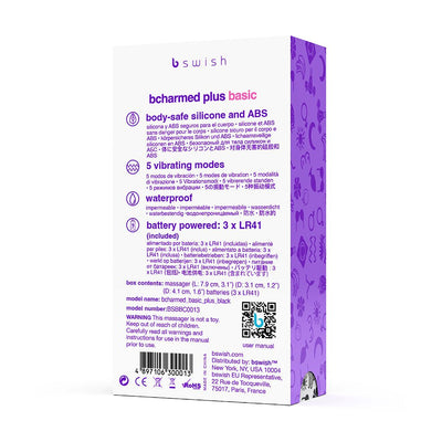 B Swish Bcharmed Basic Plus Vibrating Cock Ring Black - SexToy.com