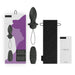 B Swish Bfilled Classic Unleashed black plug with wireless remote, storage pouch, user guide, and packaging box.