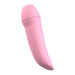 Pink curved compact personal massager with smooth silicone finish and tapered tip for targeted stimulation.