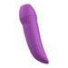 Compact purple curved personal massager with smooth matte finish and tapered tip for targeted stimulation.
