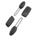 Black B Swish Bnaughty Premium Unleashed bullet massagers with wireless remote control on white background.