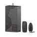 B Swish Bnaughty Premium Unleashed wireless remote and sleek black bullet massager with packaging box in dusk color scheme.