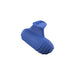 Compact blue silicone finger vibrator with textured ridges and flexible grip tab.