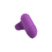 Compact purple silicone finger vibrator with textured ridges and flexible grip for targeted stimulation.