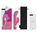 Cerise pink B Swish Bwild Classic Marine vibrator with packaging, black storage pouch, and user guide on white background.