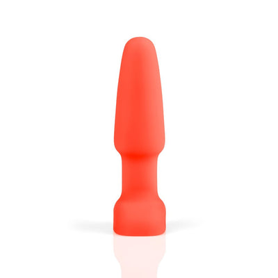 Bright red silicone rimming plug with a smooth, tapered shape and a sturdy base for comfortable use.