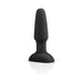 Black silicone B-Vibe Rimming Plug 2 with tapered tip and wide base on white background.